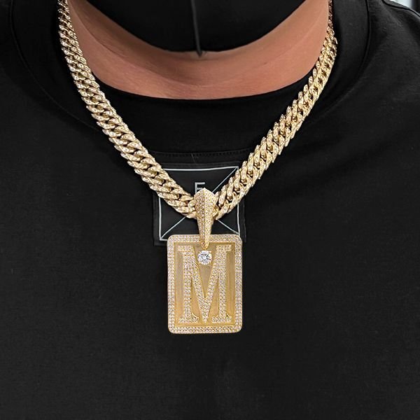 画像3: K18 オーダーメイド ペンダント ダイヤモンド "M" タグトップ Iced ジュエリー カスタムオーダー