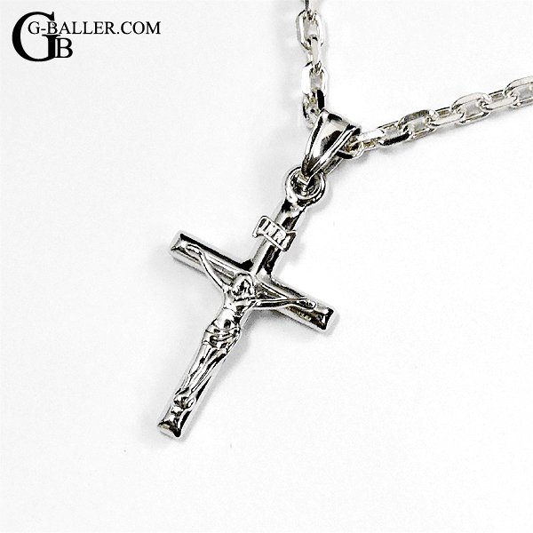 K18ホワイトゴールド メンズ クロスチャーム