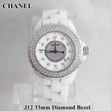 J12 33mm 12Pダイヤ センターダイヤモンド ベゼルダイヤ ホワイト H2123 CHANEL