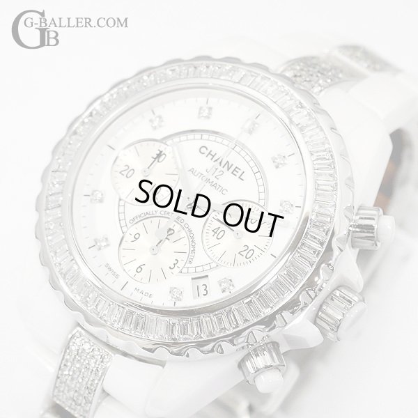 J12クロノグラフ9P バゲットダイヤベゼル フルダイヤ