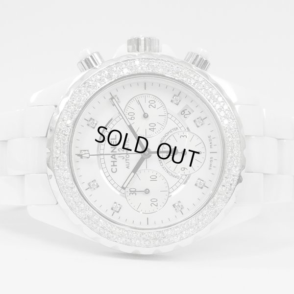 画像4: Chanel J12 Chronograph 9P Diamond Index 41mm White Ceramic Diamond Bezel