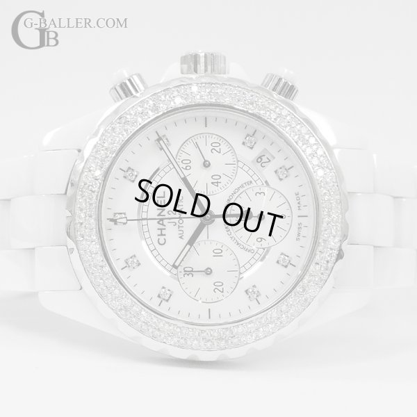 画像3: 【純正BOX付属】CHANEL シャネル J12 9Pダイヤインデックス クロノグラフ ベゼルダイヤ 白 ホワイトセラミック 41mm | 250329