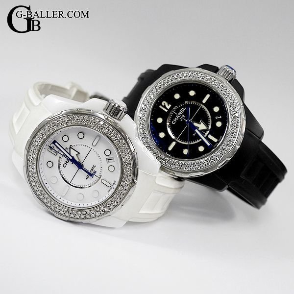 シャネルJ12マリーン アフターダイヤベゼル