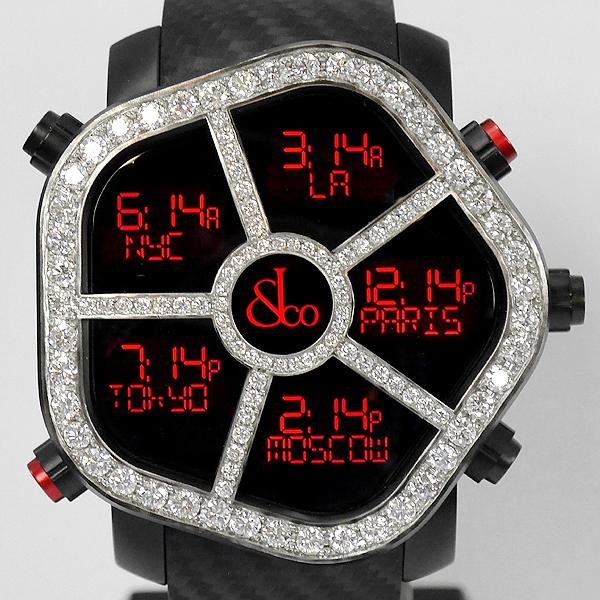 画像2: JACOB&CO Jacob&co. Five Time Zone Ghost JC-GST-CBN Diamond Bezel