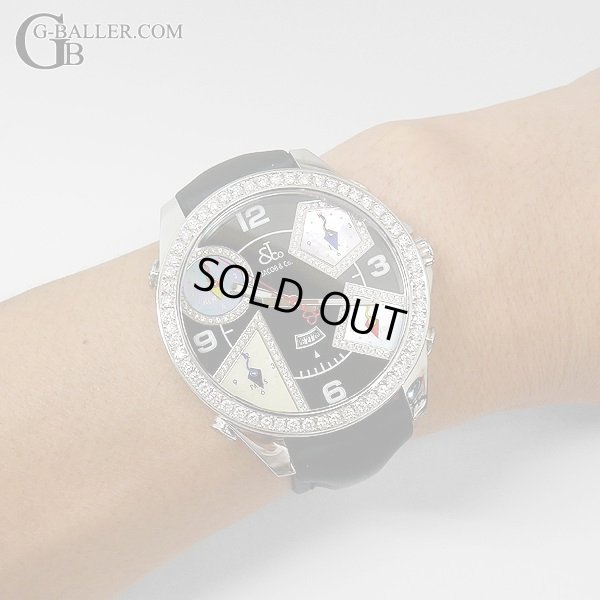 47mmメンズのファイブタイムゾーンダイヤ