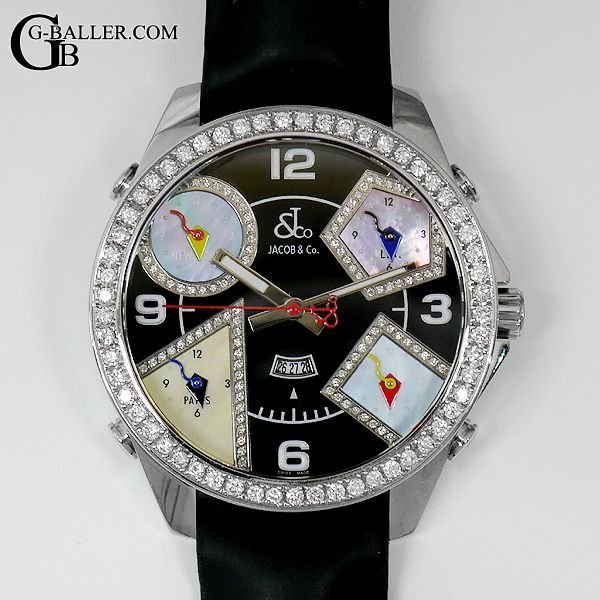 ファイブタイムゾーン シェル盤 ダイヤモンドベゼル