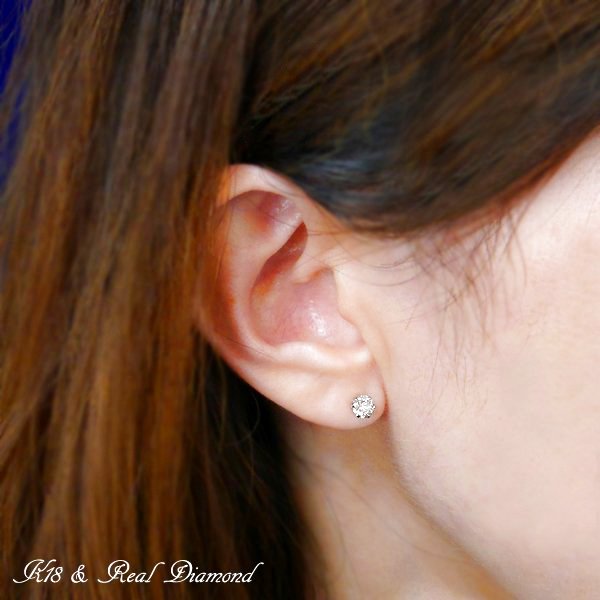 画像7: 18金 0.3ct ダイヤモンド ピアス 6本爪 18K 天然ダイヤ スタッドピアス