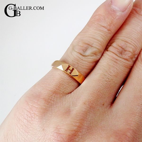 画像3: イニシャル　スタッズリング　18k　PG/WG/YG