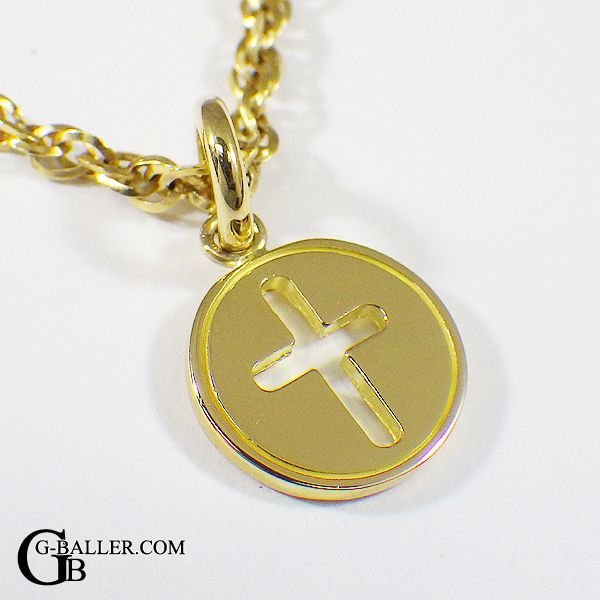 18金 クロスコイン チャーム YG