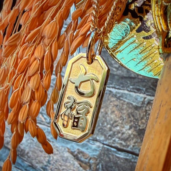 画像2: K18YG イエローゴールド 喧嘩札 名前札 ネックレス ペンダント オーダーメイド製作 漢字 "七福" フルオーダー 製作実績（小サイズ）