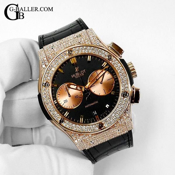 画像3: ウブロアフターダイヤ クラシックフュージョン キングゴールド クロノグラフ パヴェダイヤモンド 521.OX.1180.LR.1104.PLP11