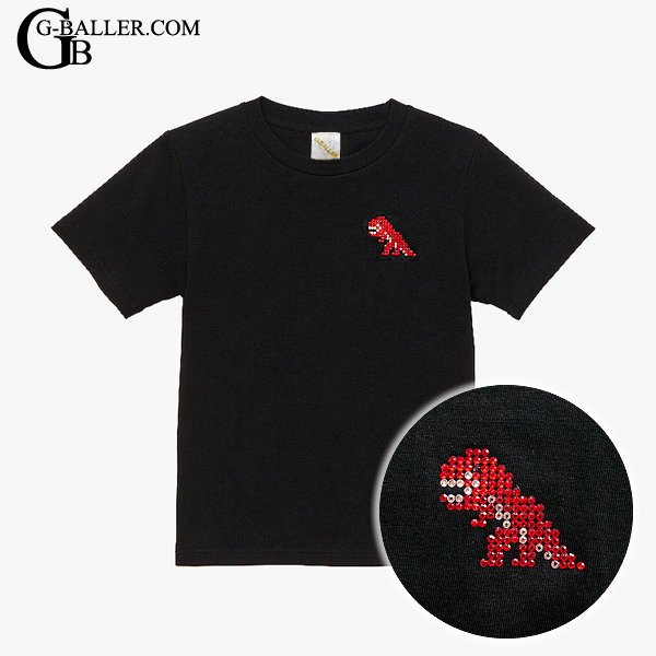 画像3: KIDS DINOSAUR-T スワロTシャツ 恐竜 ワンポイント 黒 子ども服 ベビー服 男の子 女の子