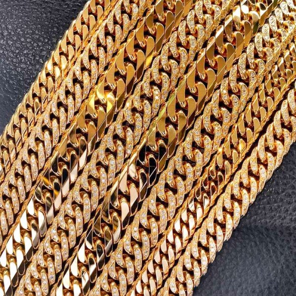 画像10: 【新品】18金 喜平 6面ダブル ダイヤモンドネックレス 200g 60cm