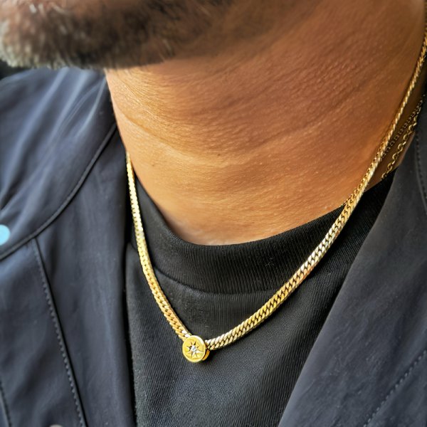 画像7: K18 喜平ビーズペンダント　ラウンド(丸型)　 ダイヤモンド 喜平ダイヤ トップ 6面 30g-50g（50cm/60cm）用