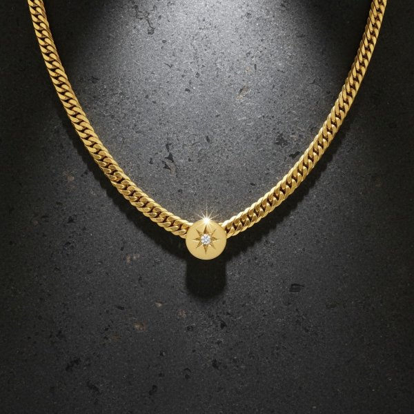 画像4: K18 喜平ビーズペンダント　ラウンド(丸型)　 ダイヤモンド 喜平ダイヤ トップ 6面 30g-50g（50cm/60cm）用