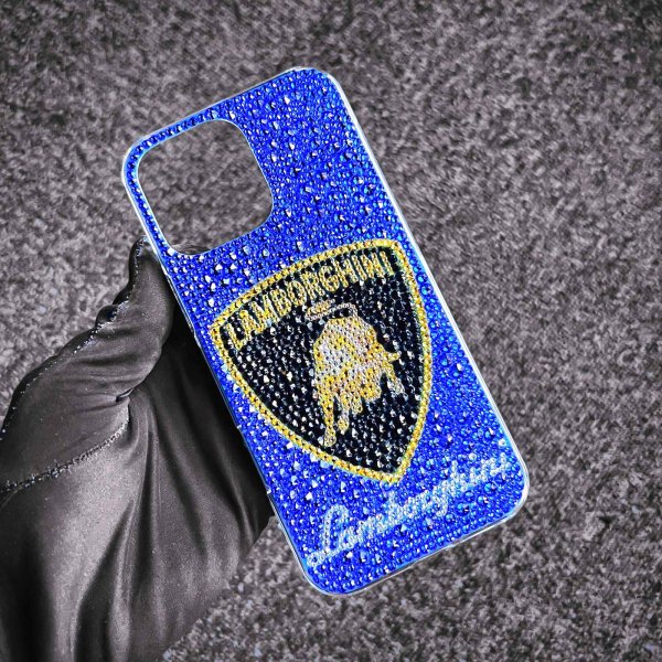 画像2: Lamborghini ランボルギーニ ロゴ アイフォン スマホ ケース デコオーダー ロイヤルブルー