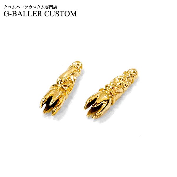 画像3: クロムハーツカスタム  タイニーレザーブレード スモール スクロール ボロチップ 金メッキ 取付加工