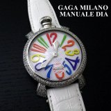 ガガミラノ　マヌアーレ 48mm 　ダイヤモンド　ＧaGa　MILANO　MANUALE フルダイヤ　gaga時計ダイヤ　アフターダイヤカスタム