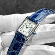 画像2: CARTIER Must de Tank SM 6057002 White Roman Blue Leather Strap SV925 Vintage (2)