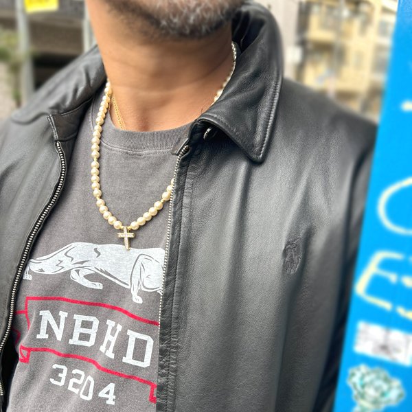 画像6: 【アコヤ真珠使用】K18 アコヤパールネックレス 8mm with バゲットダイヤモンド クロスペンダント