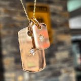 K18PG Halo Diamond Dogtag Large ダイヤモンド ヘイロー ドッグタグ ラージ ペンダントトップ