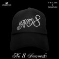 スワロフスキー ナンバーキャップ NO8 黒 メッシュCAP