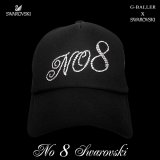 スワロフスキー ナンバーキャップ NO8 黒 メッシュCAP