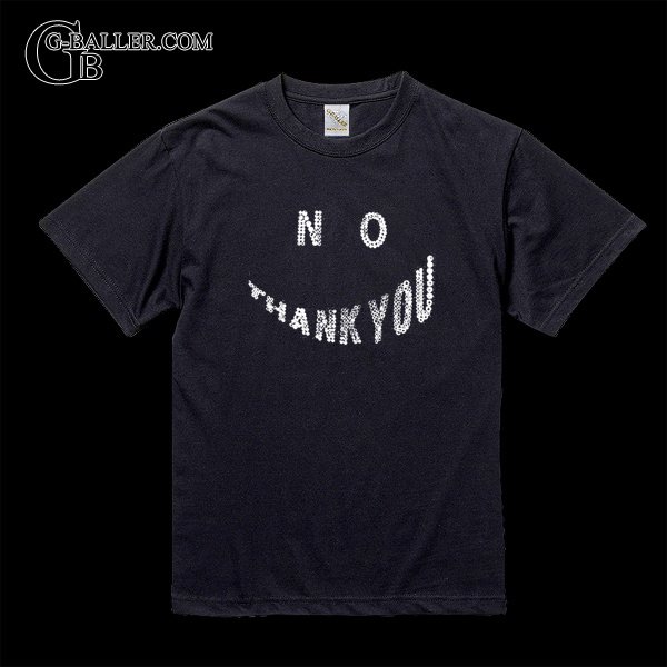 スマイルを アルファベット NO THANK YOU でデザインした新作のスワロTシャツになります。