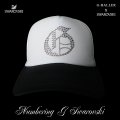 スワロキャップ WHITE イニシャル G 白黒 メッシュCAP