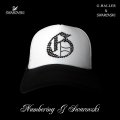 スワロキャップ BLACK イニシャル G 白黒 メッシュCAP
