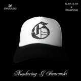 スワロキャップ BLACK イニシャル G 白黒 メッシュCAP