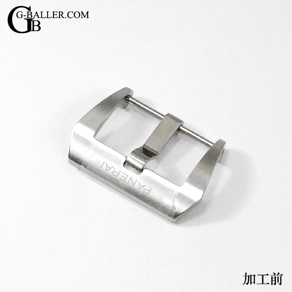 お持込頂いたパネライのピンバックルにダイヤカスタムを致します。