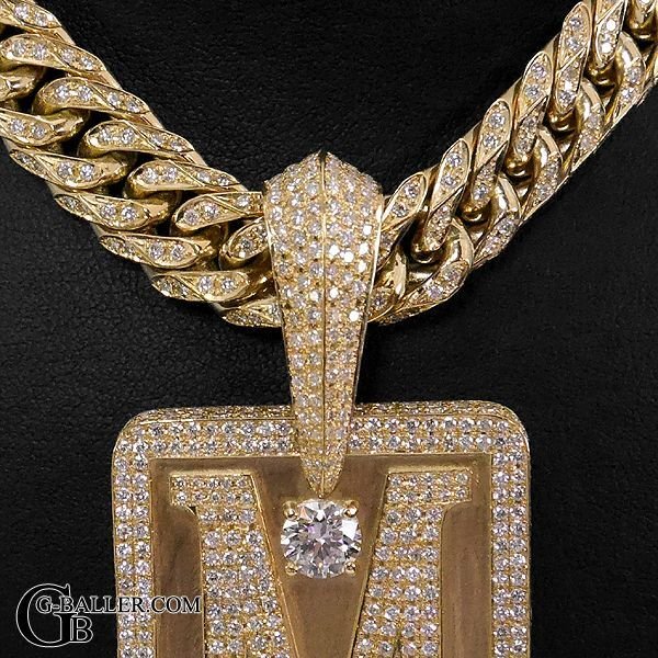 画像6: K18 オーダーメイド ペンダント ダイヤモンド "M" タグトップ Iced ジュエリー カスタムオーダー