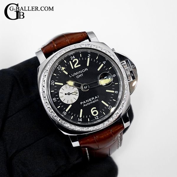 PANERAI時計 ルミノール GMT ベゼルダイヤモンド