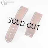 PANERAI パネライ 純正レザーベルト アリゲーター ストラップ 22-24mm ブラウン Dバックル用 ルミノール等 / 22123