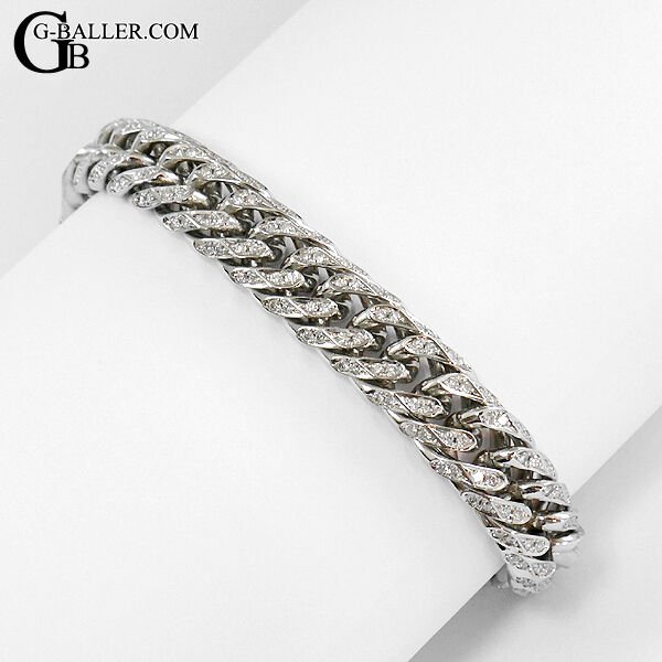 画像4: プラチナ 喜平6面ダブル ダイヤモンド ブレスレット 100g 21cm