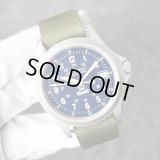 【希少王冠ロゴ】ハミルトン カーキキング 王冠マーク デイト ネイビー文字盤 ナイロンベルト 9823 38mm /23624
