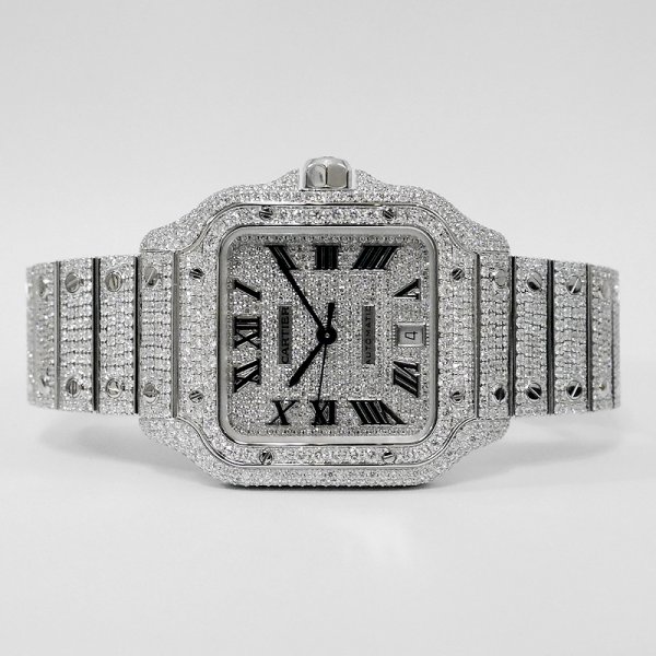 画像2: Cartier Santos サントス ドゥ カルティエ LM フルダイヤ 