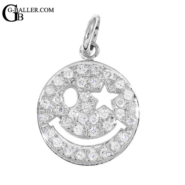 NICOSTAR K18WG スマイルペンダント ダイヤパヴェ