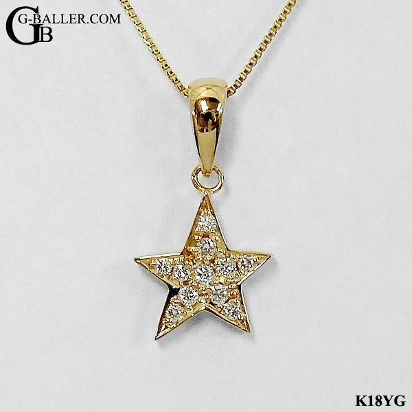 K18ゴールド スターチャーム ミニ パヴェダイヤ