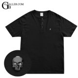 Skull Shapes スワロフスキー ヘンリーネックシャツ