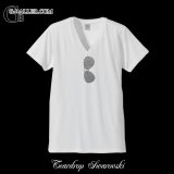 スワロ サングラス Tシャツ ホワイト Vネック 
