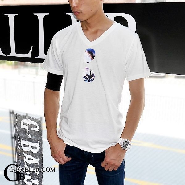 ティアドロップ Tシャツ 白