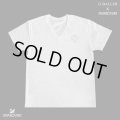 スワロフスキーTシャツ　クロス ホワイト　本スワロ使用の高級スワロTシャツ　Vネック　ラグジュアリーTシャツ