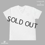 スワロフスキーTシャツ　クロス ホワイト　本スワロ使用の高級スワロTシャツ　Vネック　ラグジュアリーTシャツ