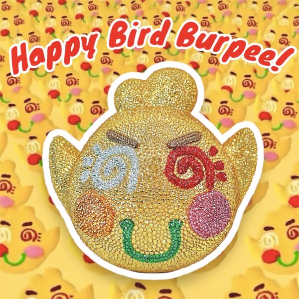 画像4: Happy Bird Burpee ハッピー バード バーピィ スワロフスキー ソフビ アートフィギュア 製作オーダー 製作実績