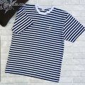 ネイビー ボーダー ワンポイントTシャツ