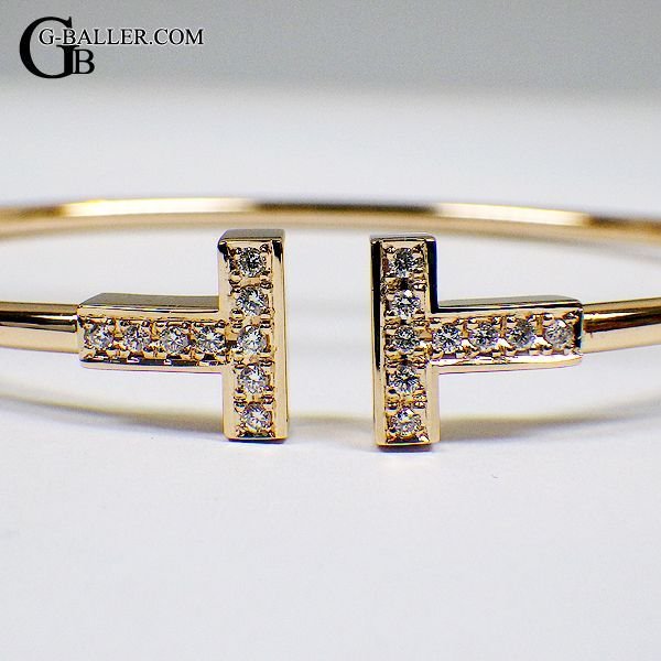 ティファニーTワイヤーブレスレットダイヤ