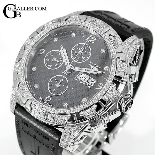 ティレット時計 アフターダイヤ ブラックエナメル