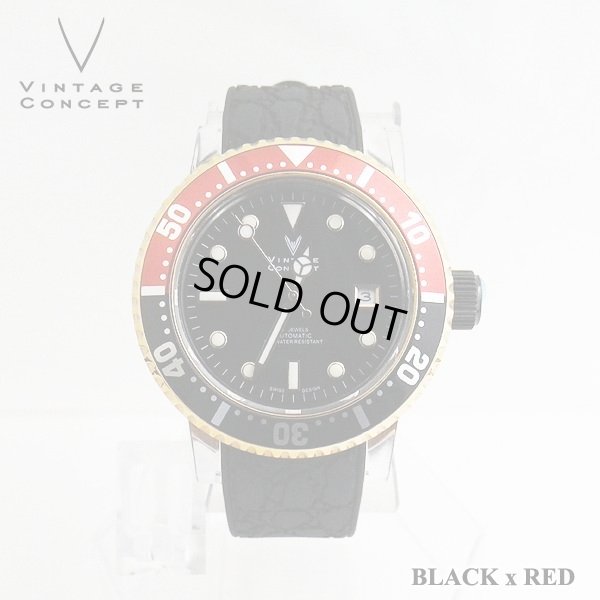 画像1: ヴィンテージコンセプト VINTAGE CONCEPT 時計 V3AL ブラック ｘ レッド 希少 ブランド腕時計